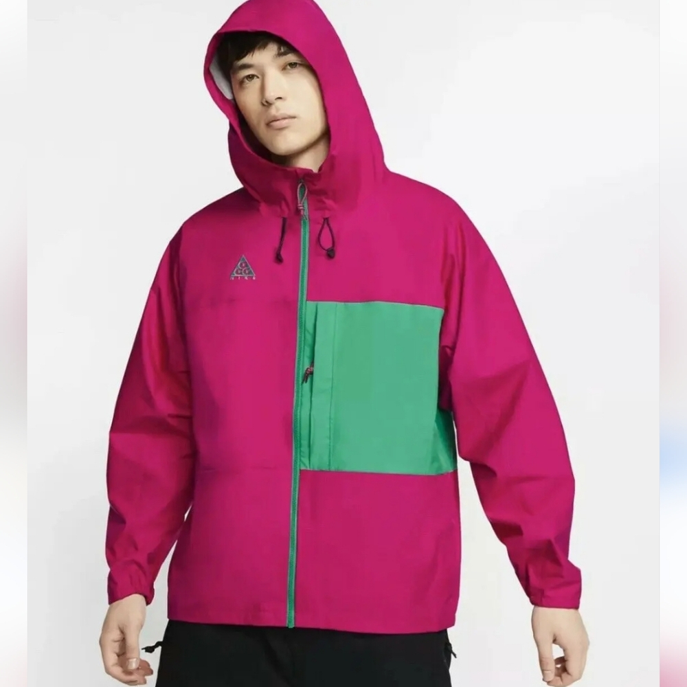Nike ACG Pink and Green Raincoat